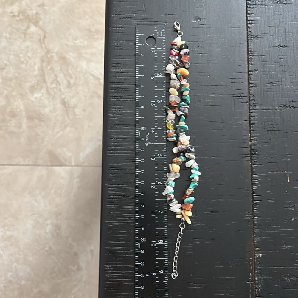 Multicolor Gemstone Chip Beaded Bead Colorful Bracelet - Picture 4 of 5